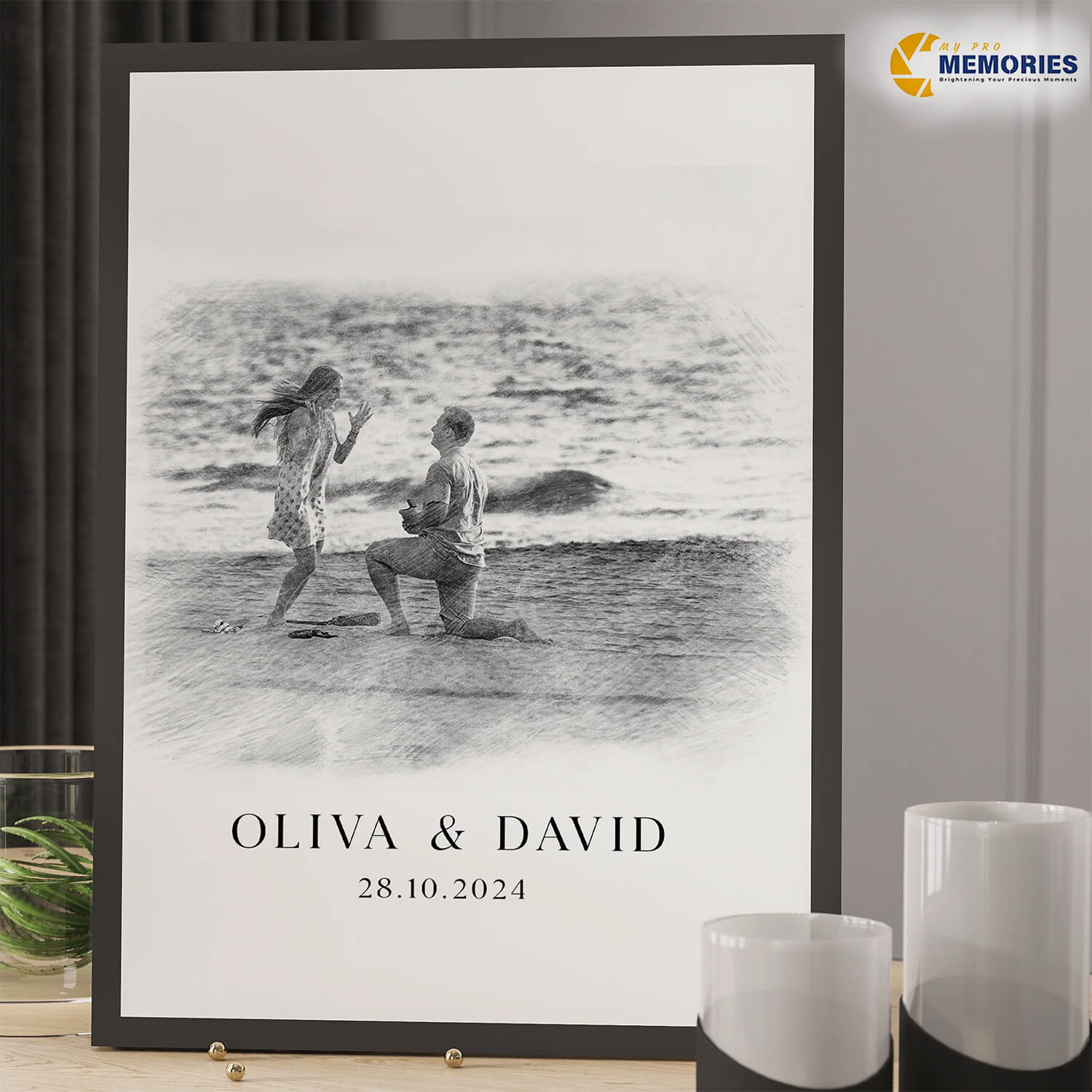 Oil-Style Couple Sketch