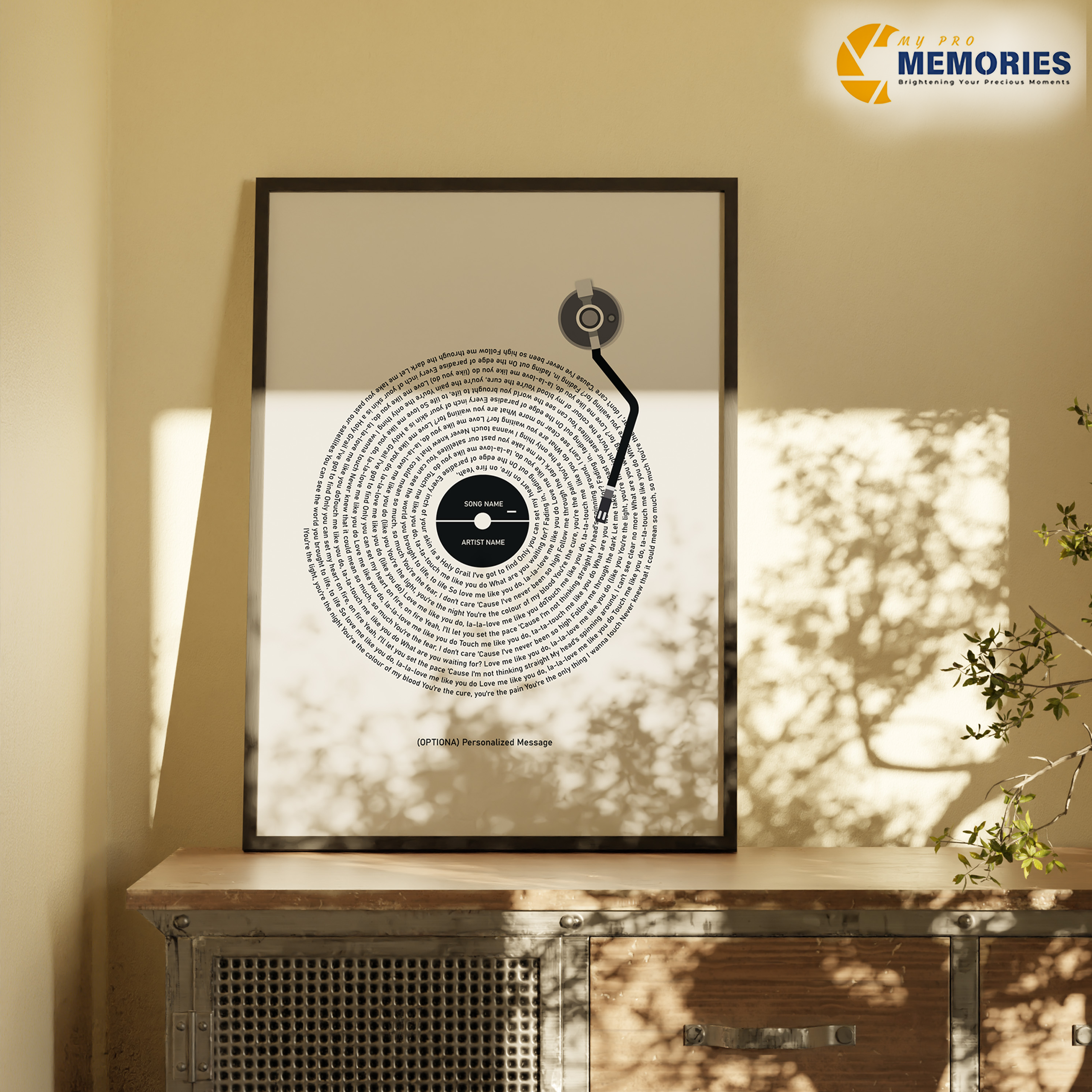 Custom Vinyl Record Lyric Poster – Framed Song Wall Art