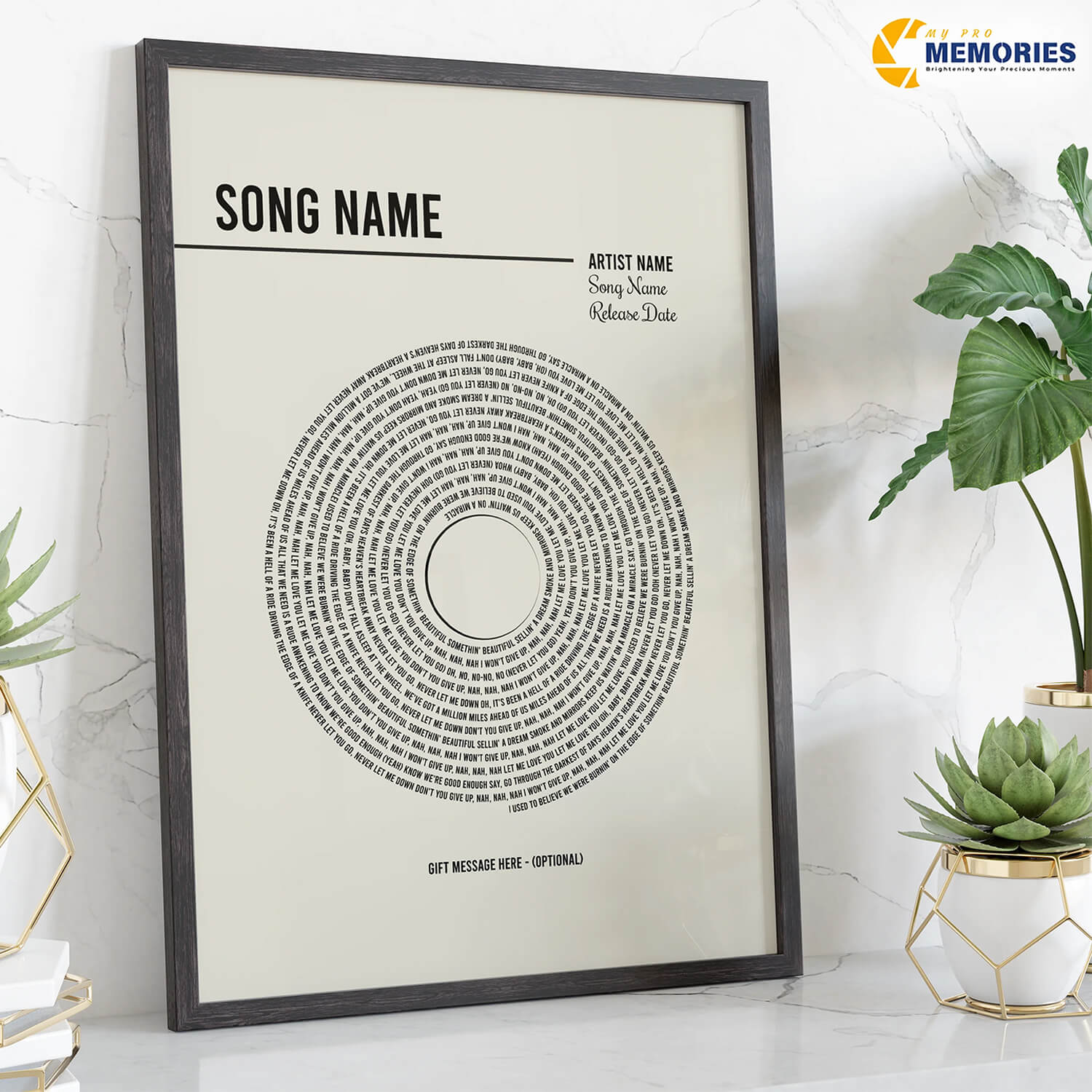 Personalized Lyrics Vinyl Print
