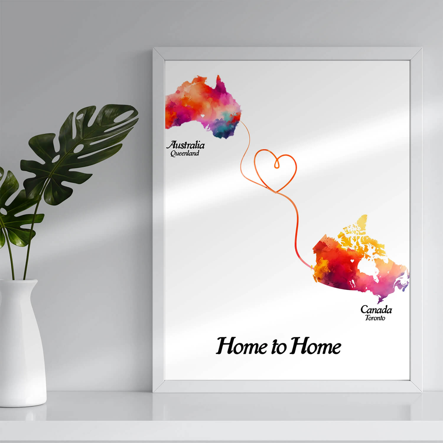 Custom Long Distance Map print