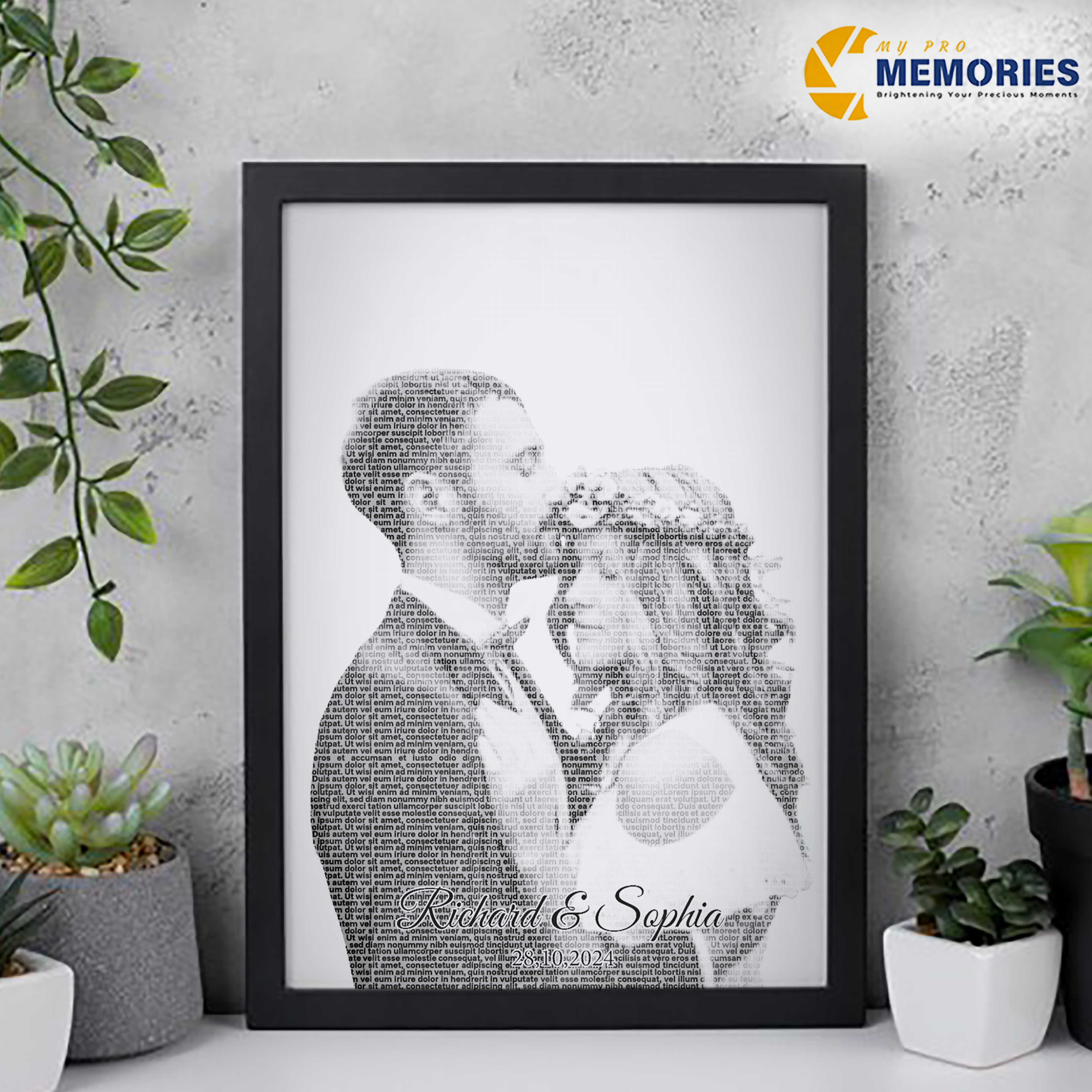 Personalized Couple Text Print | Custom Framed Word Art Gift