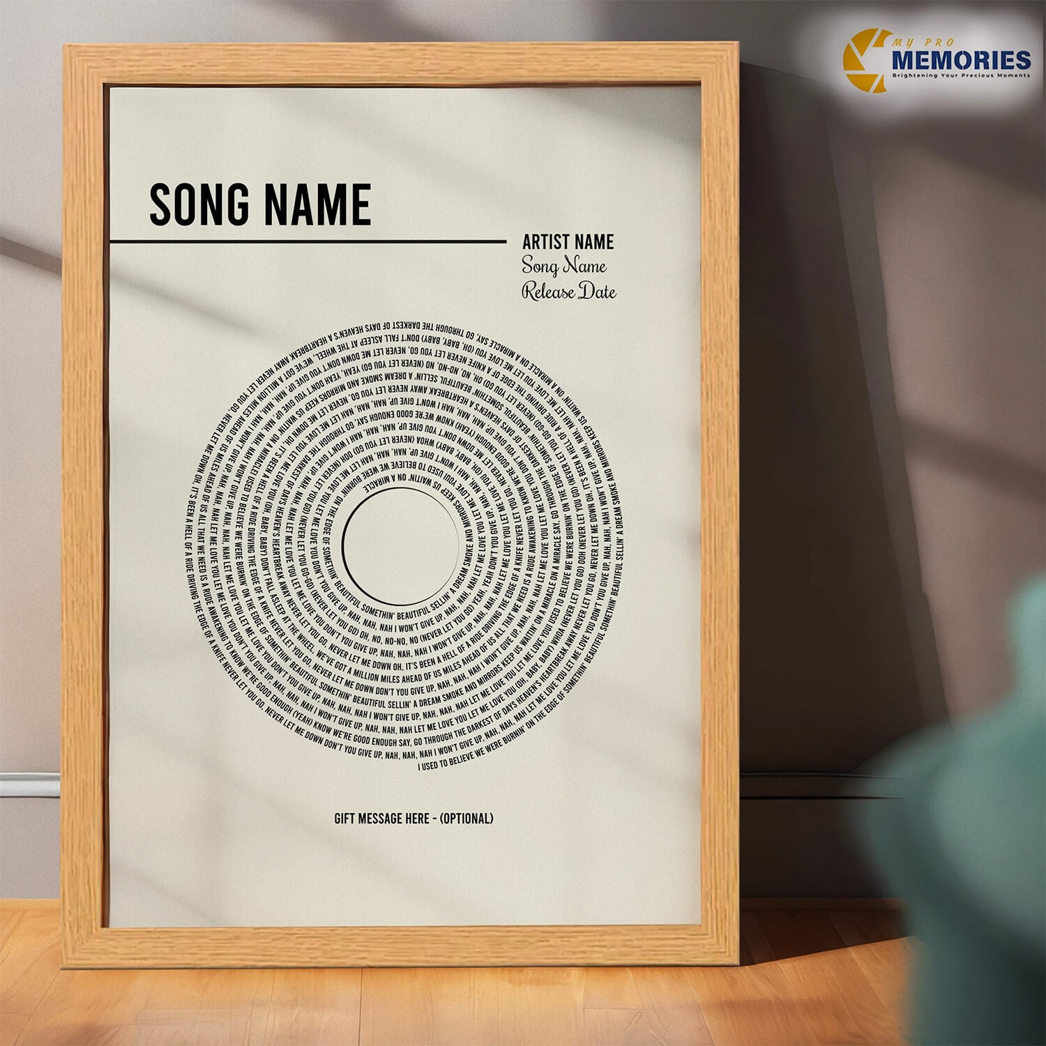 Personalized Lyrics Vinyl Print