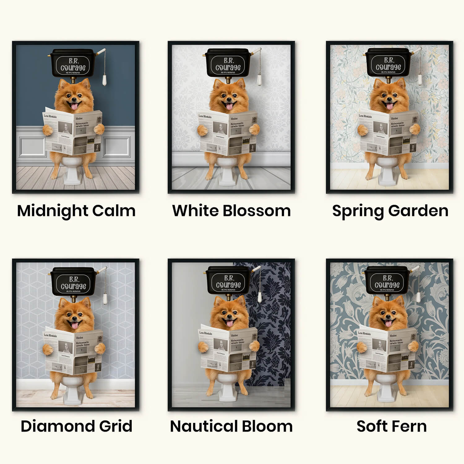 Custom Bathroom Art Pet Portrait