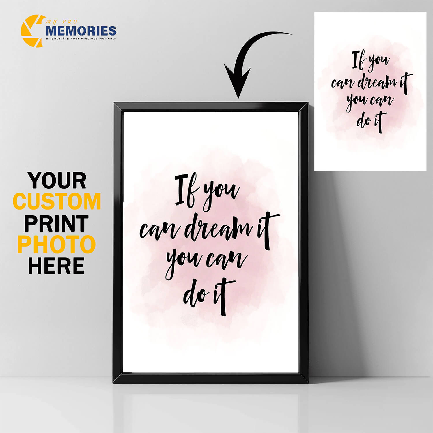 Custom Photo Poster with Frame – Printed from Your Picture
