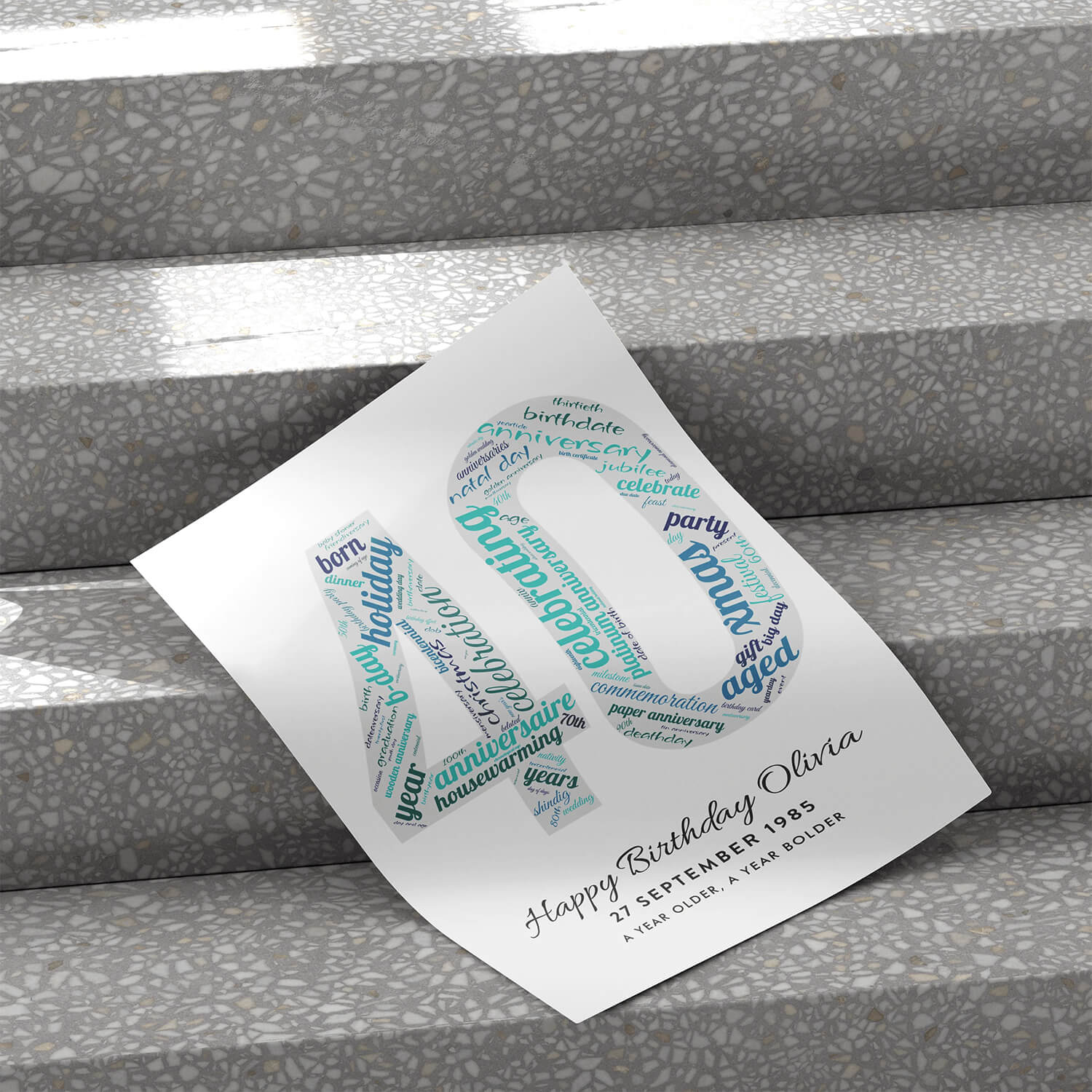 Custom Birthday Word Art Print