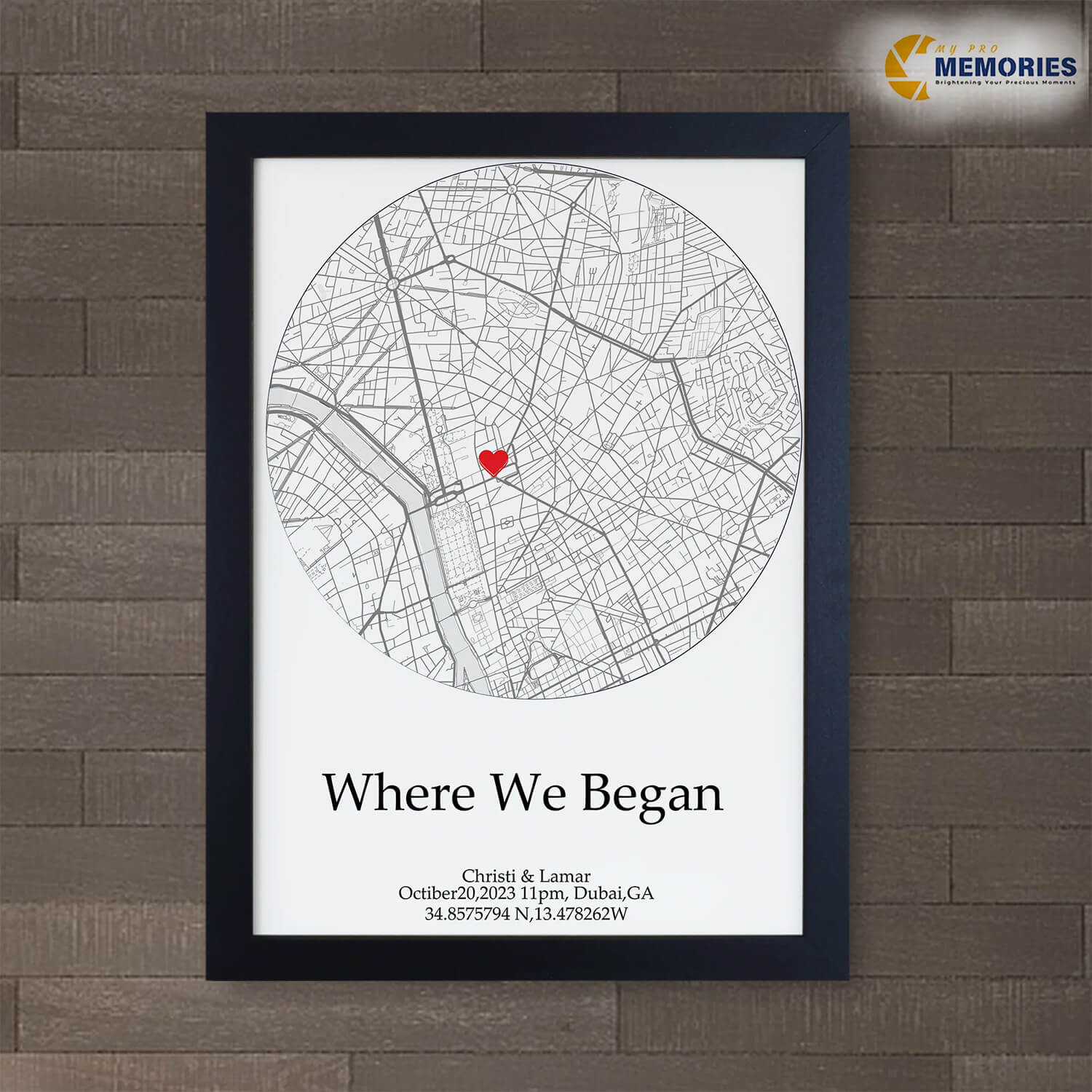 Heart Map Wall Art Poster