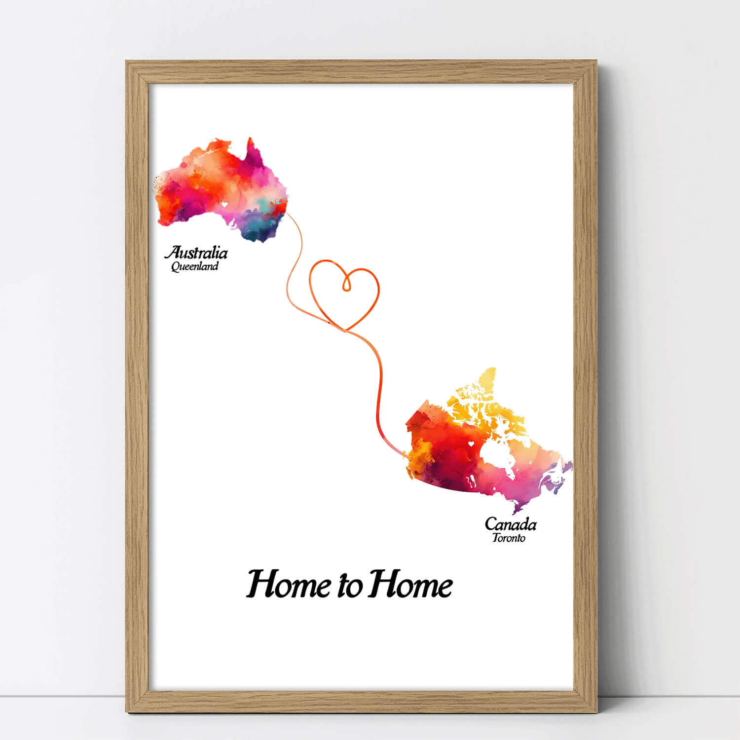 Custom Long Distance Map print