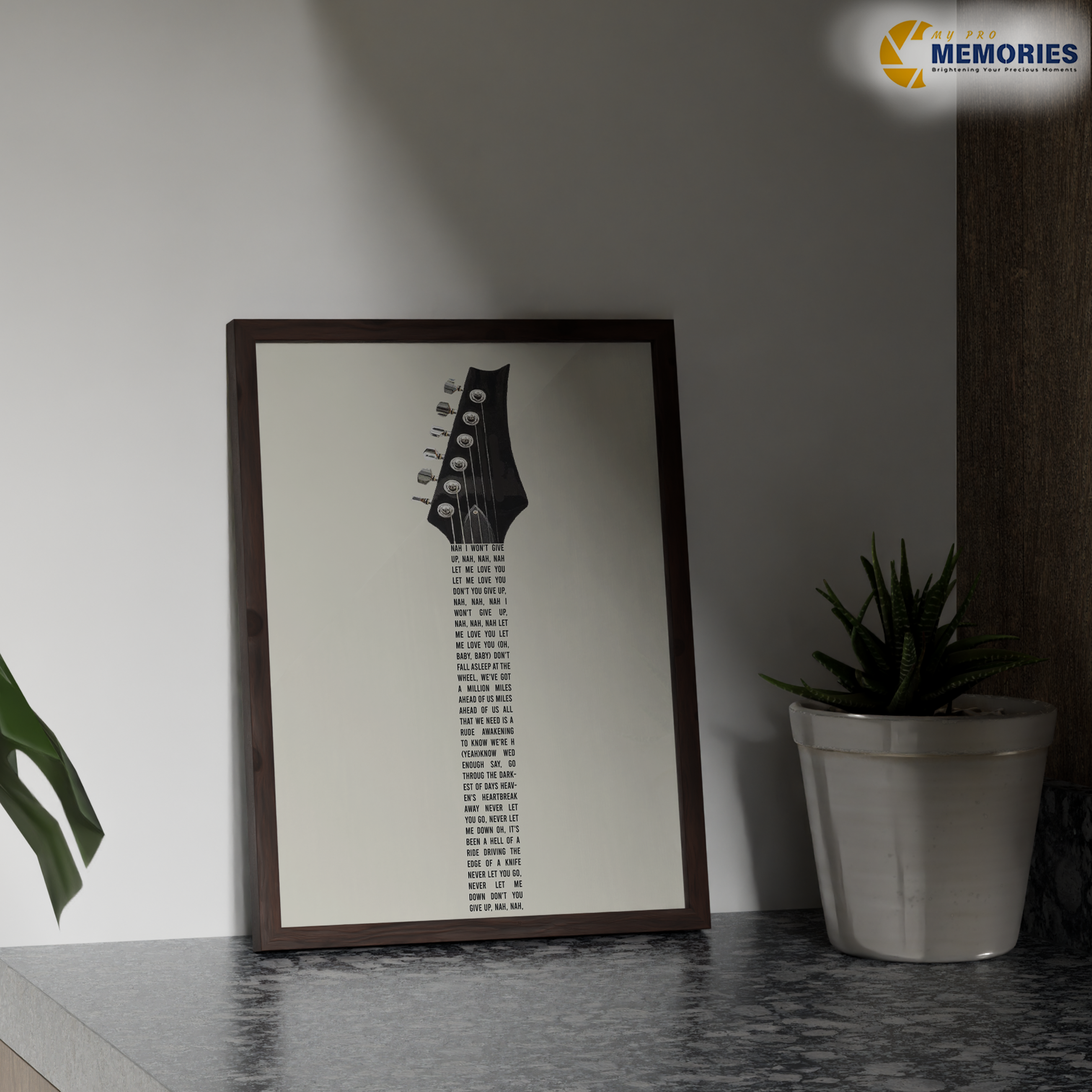 Personalised Guitar Lyric Poster – Custom Song Wall Art Print