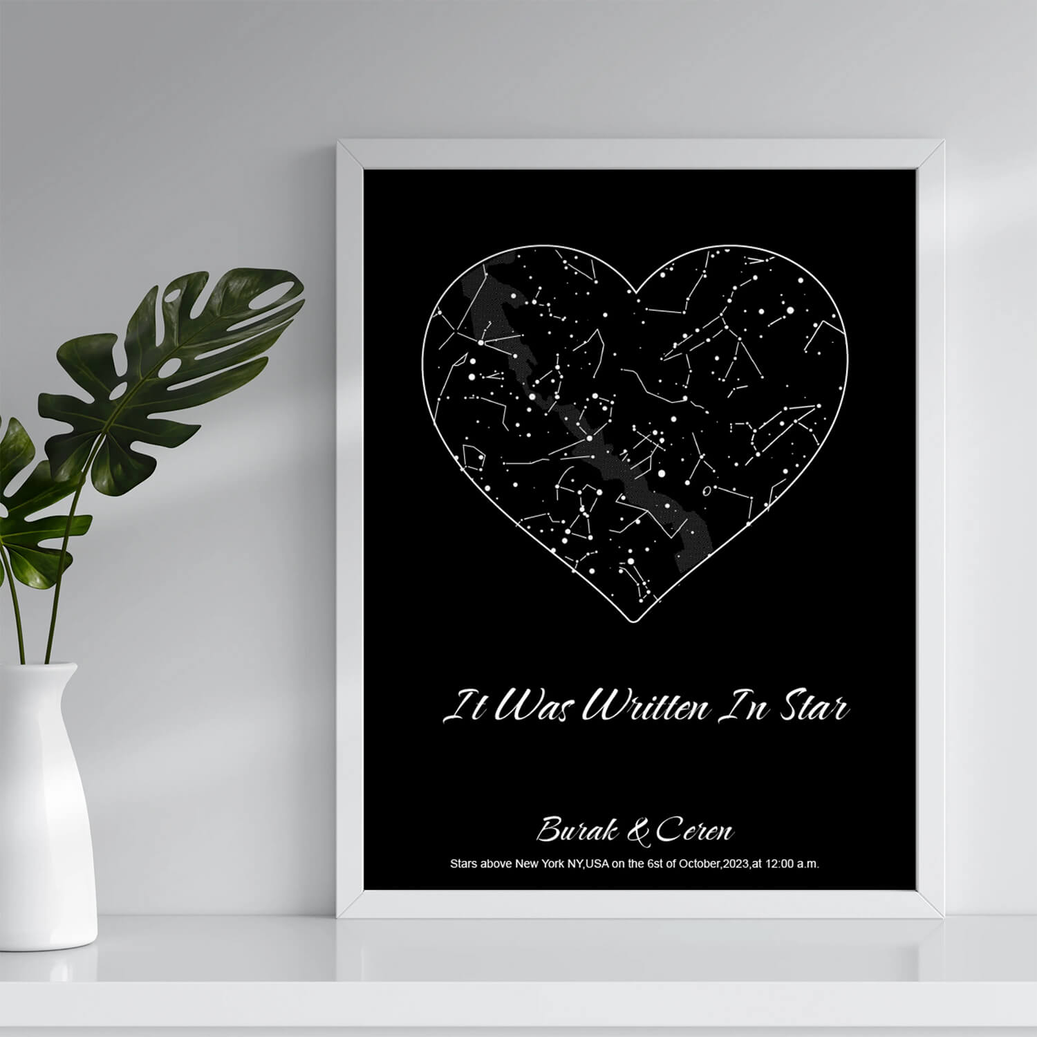 Custom Constellation Heart Print