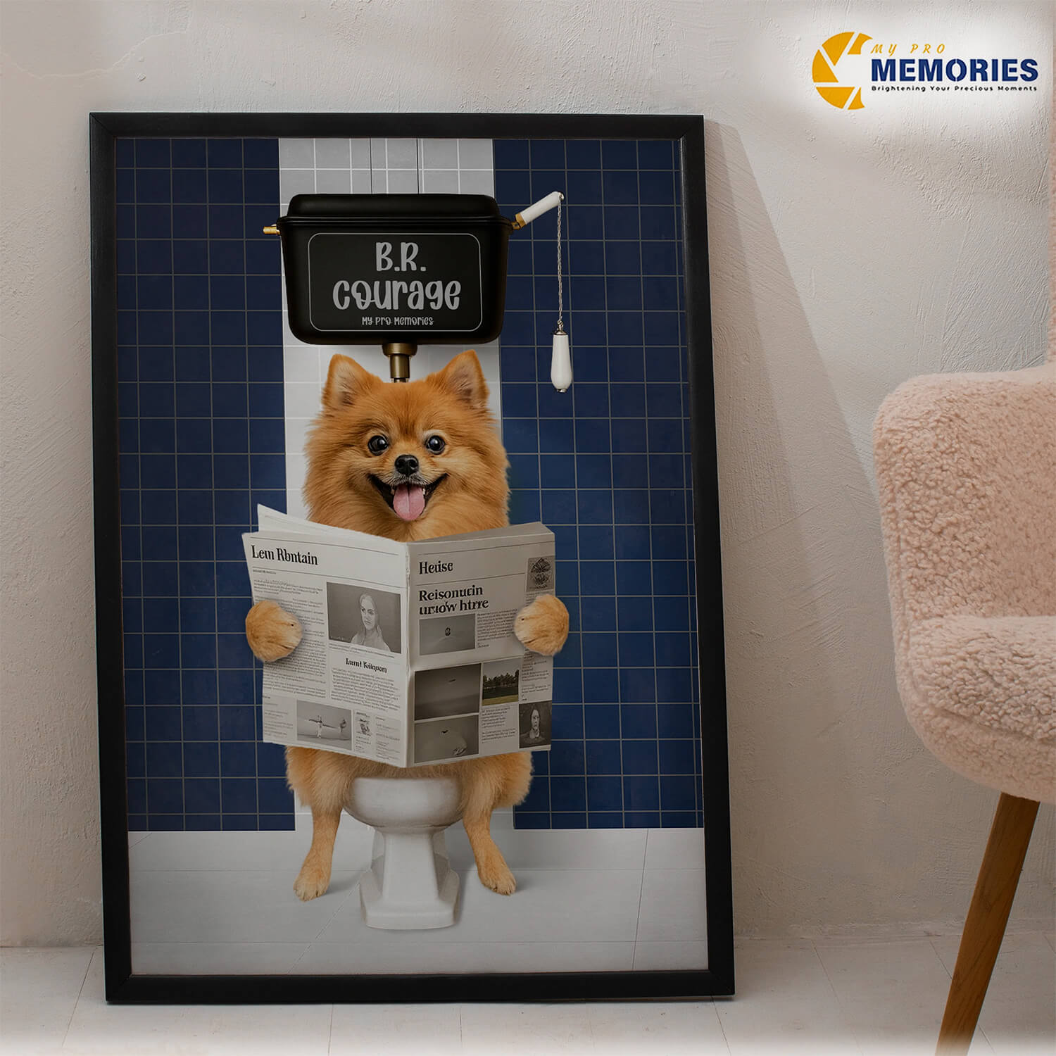 Custom Bathroom Art Pet Portrait