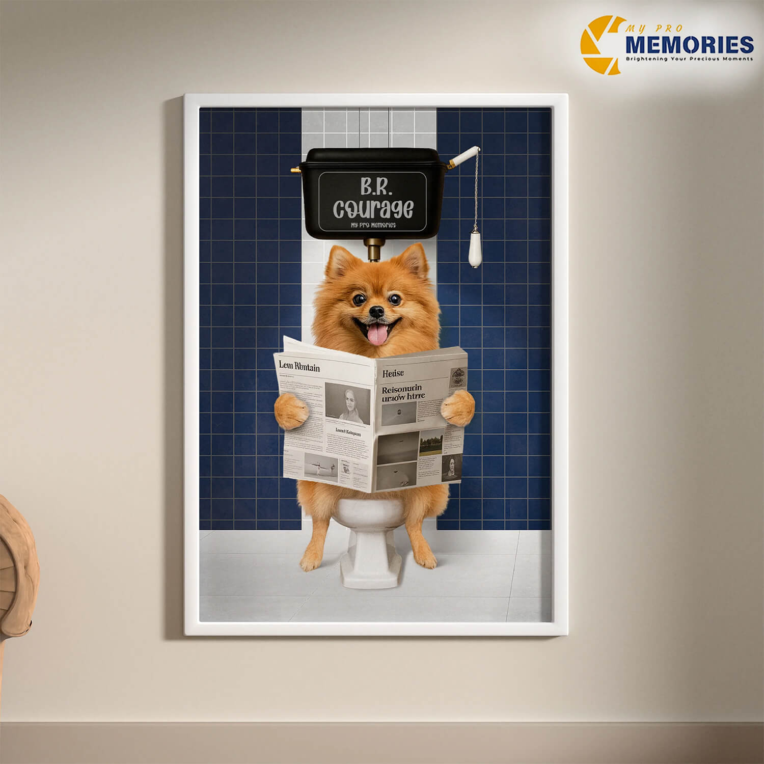 Custom Bathroom Art Pet Portrait