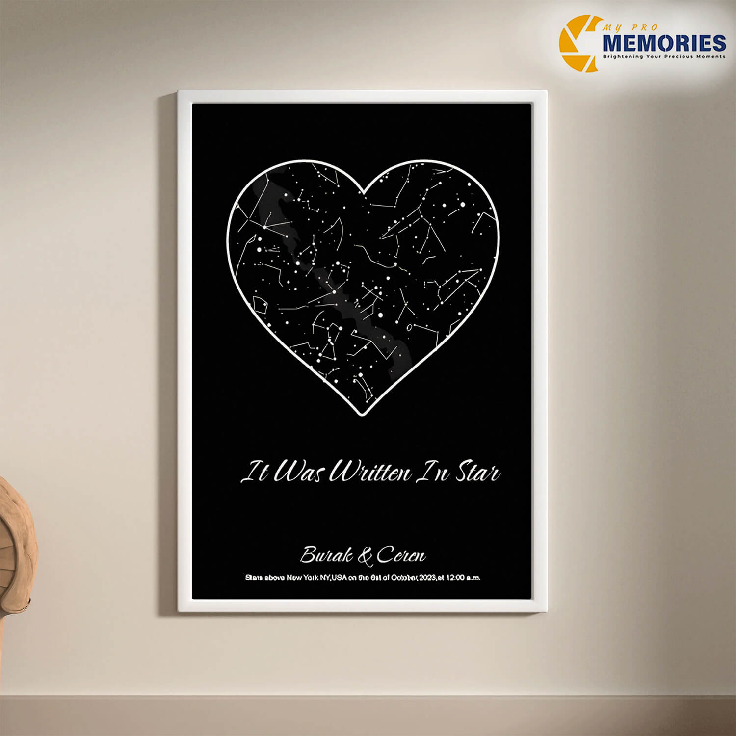 Custom Constellation Heart Print