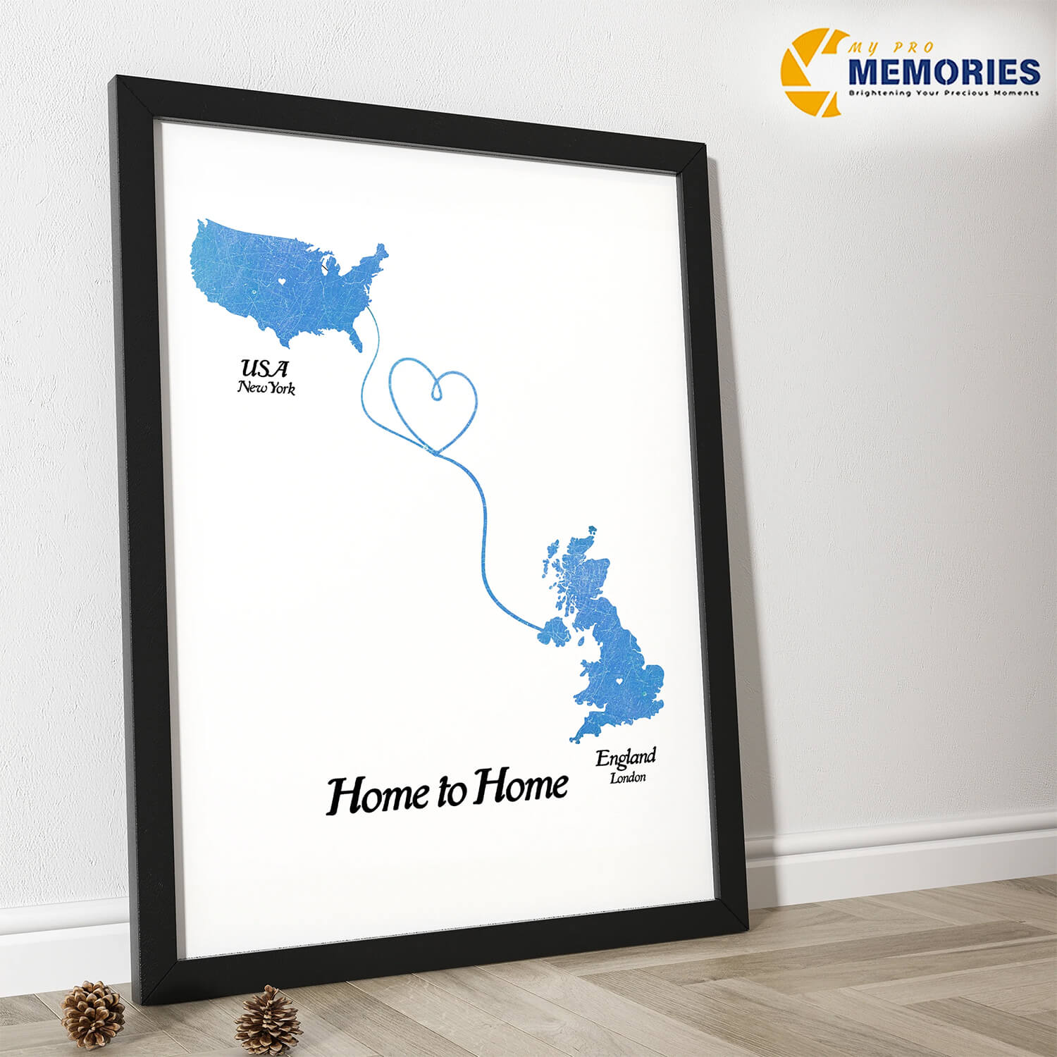Custom Long Distance Map print