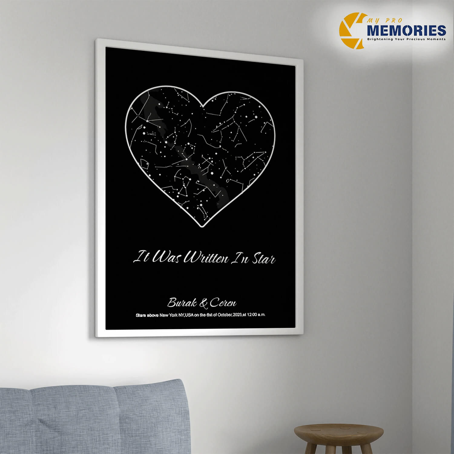 Custom Constellation Heart Print