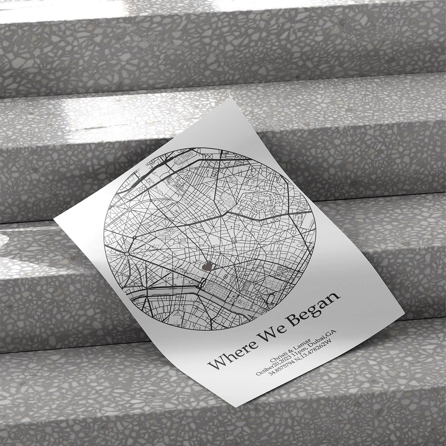 Heart Map Wall Art Poster