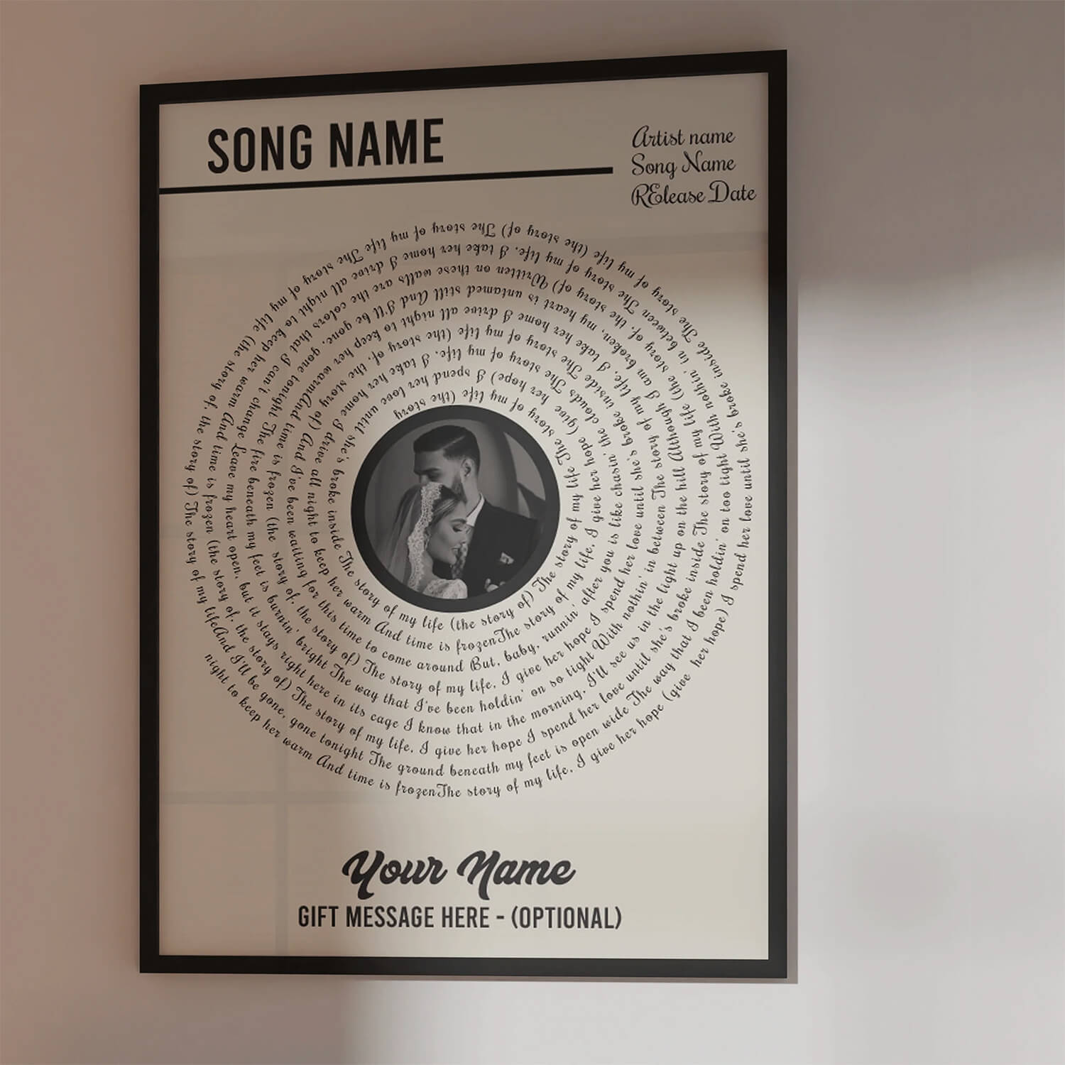Spiral Lyrics Art Print