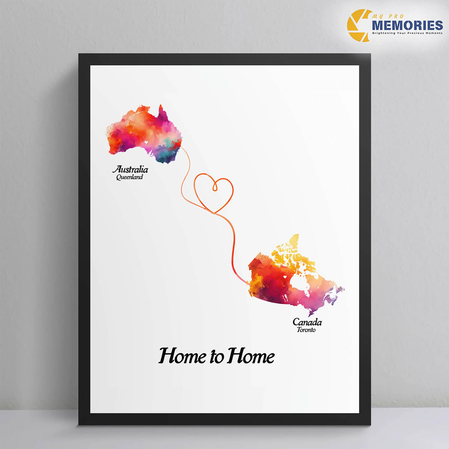 Custom Long Distance Map print