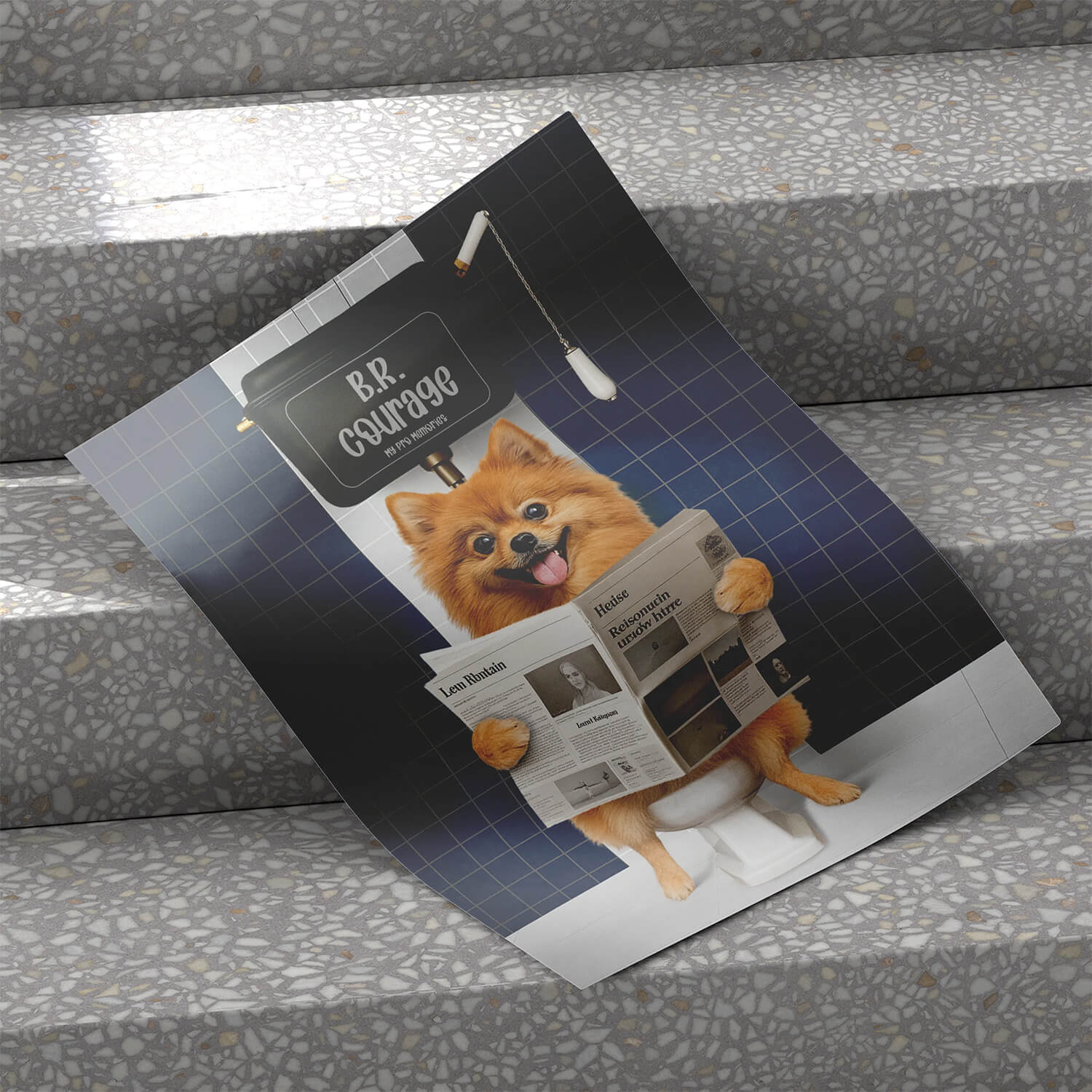 Custom Bathroom Art Pet Portrait