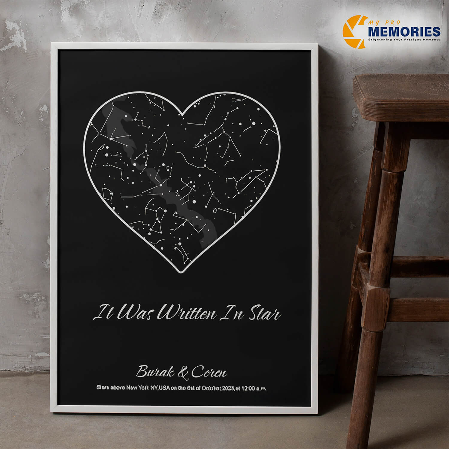 Custom Constellation Heart Print