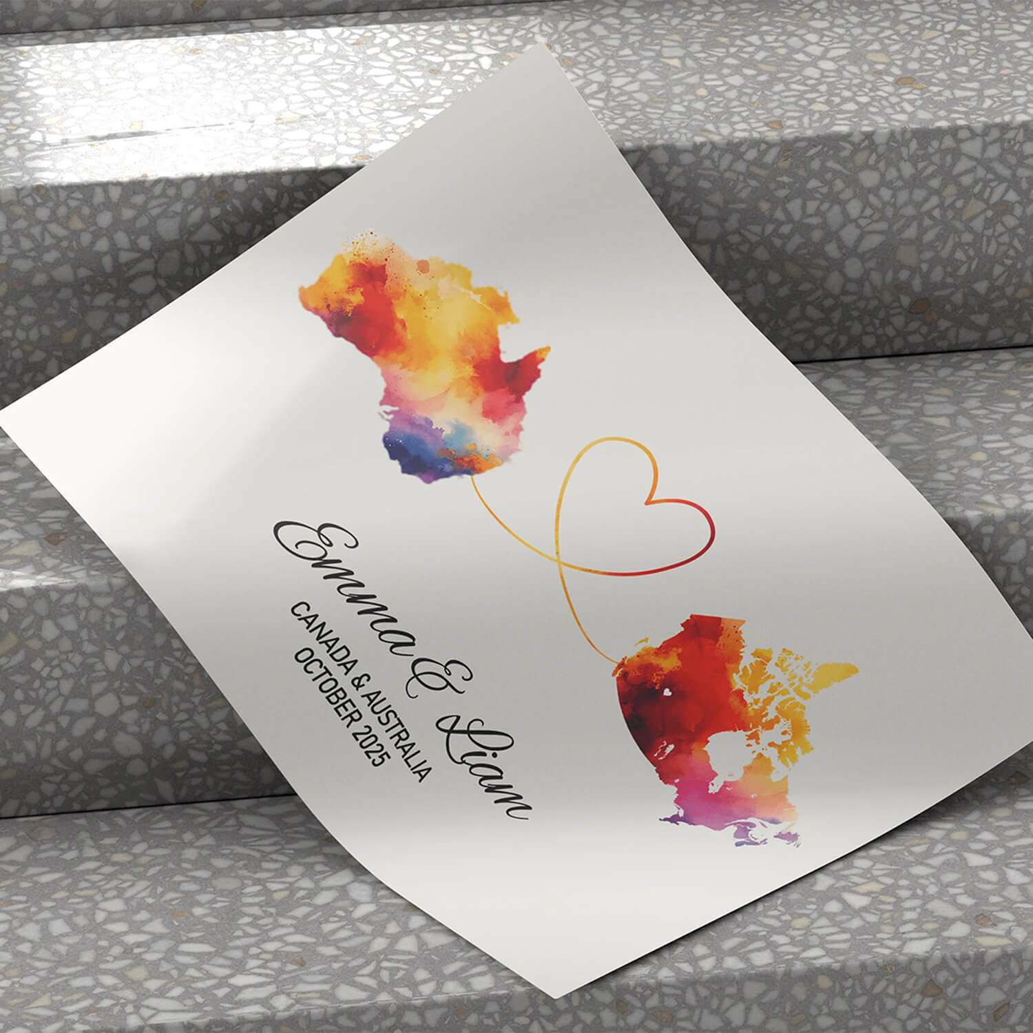 Long Distance Map Print