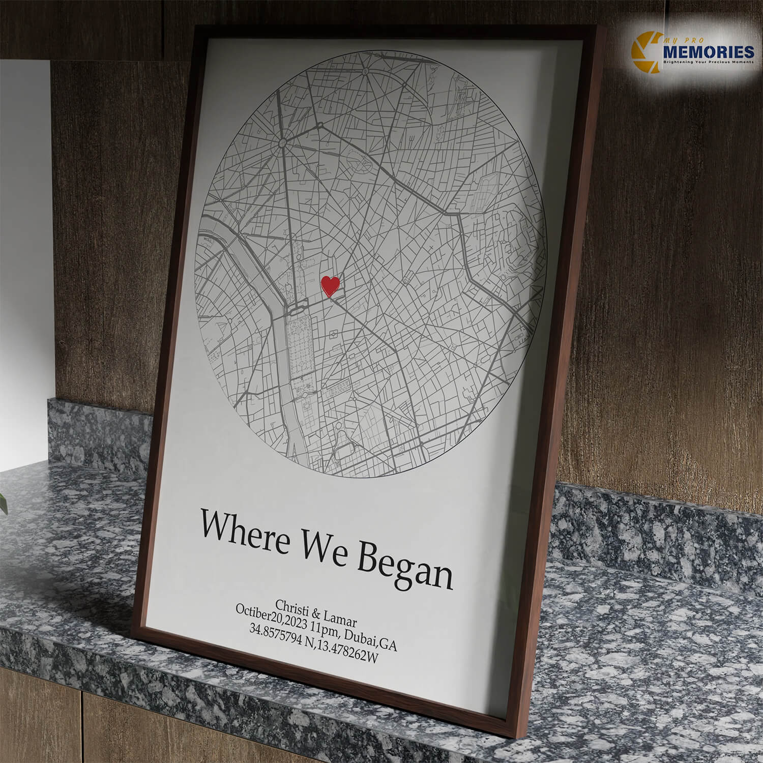 Heart Map Wall Art Poster