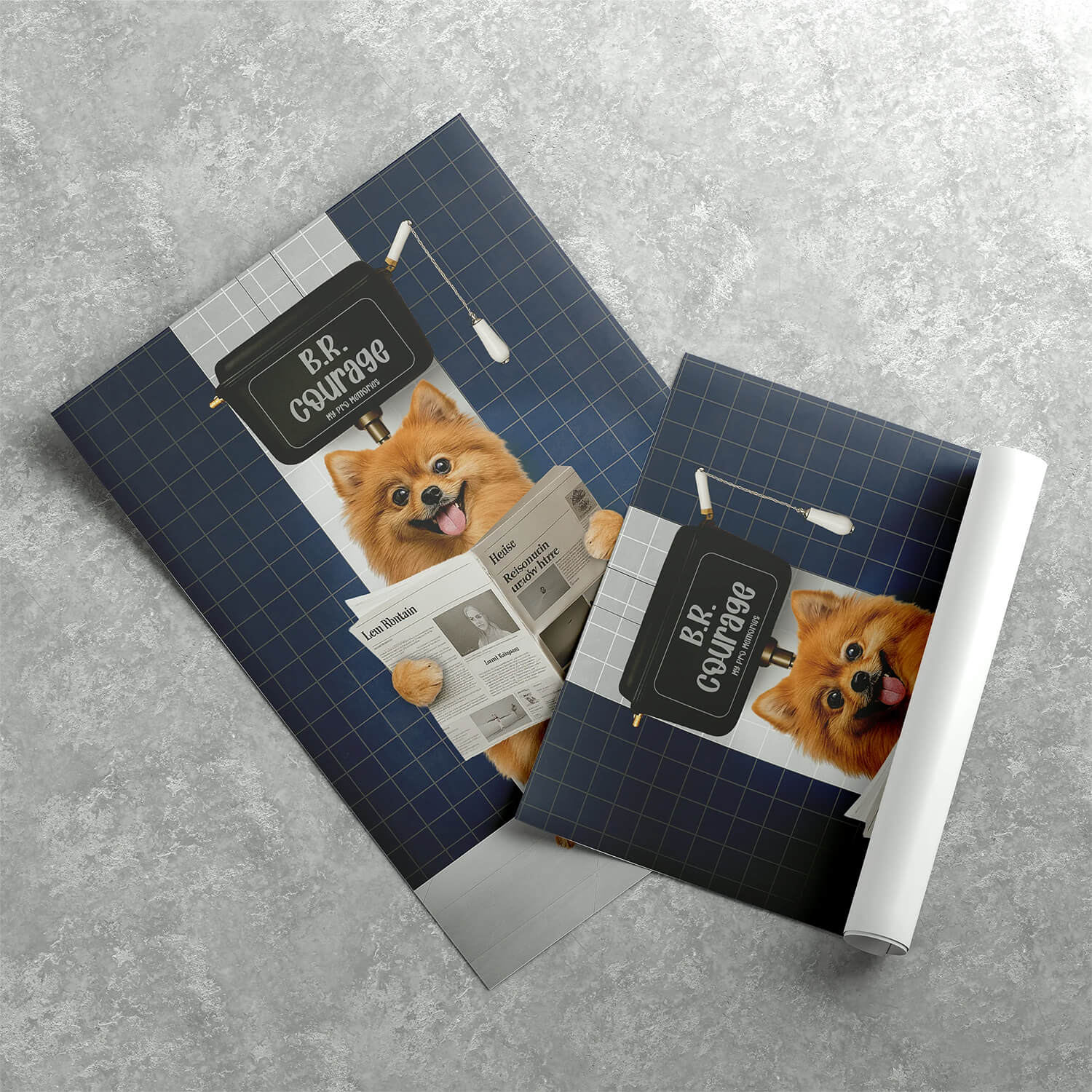 Custom Bathroom Art Pet Portrait