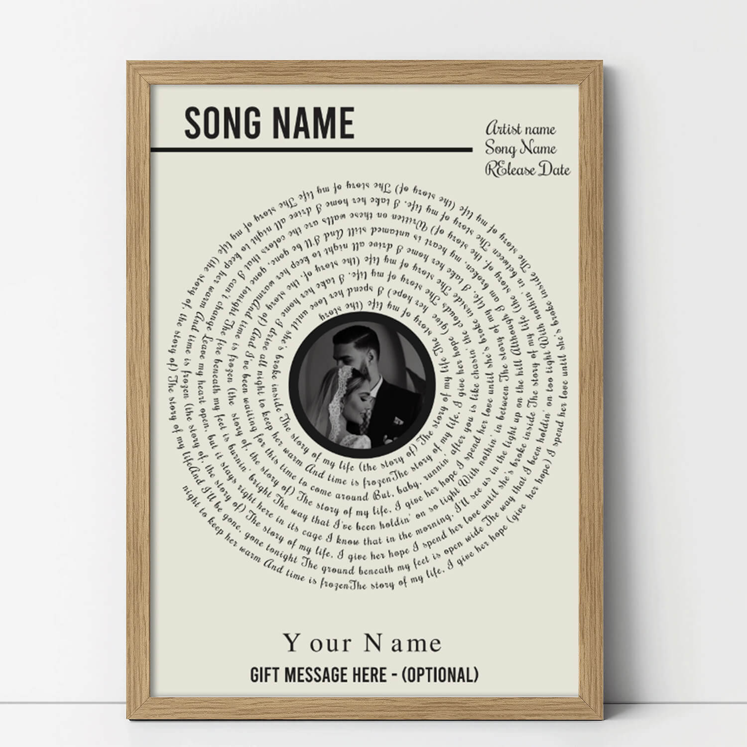 Spiral Lyrics Art Print