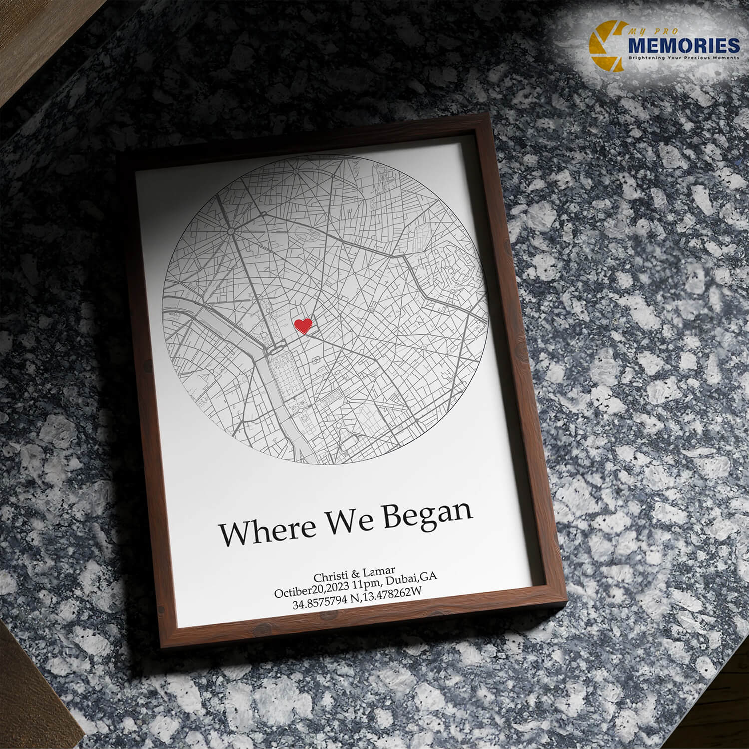 Heart Map Wall Art Poster