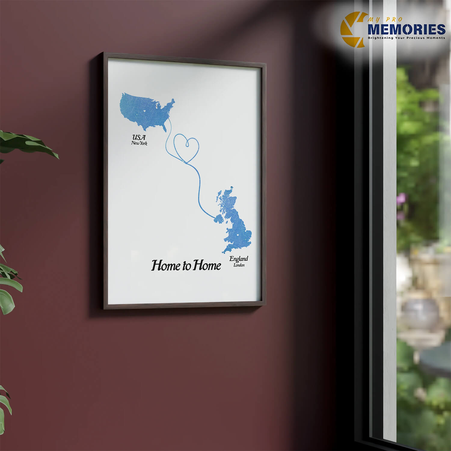 Custom Long Distance Map print