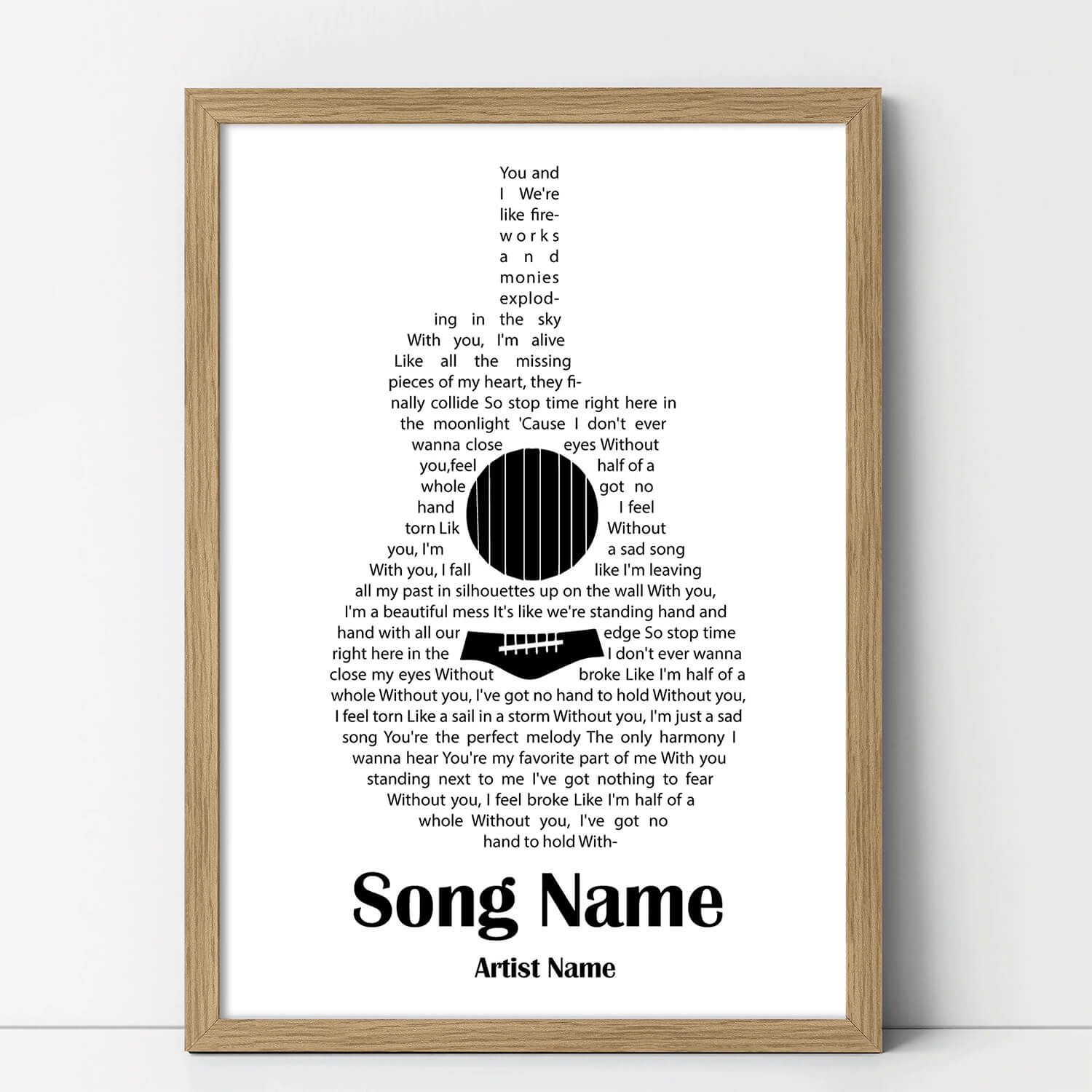 Song lyrics Wall Art Print