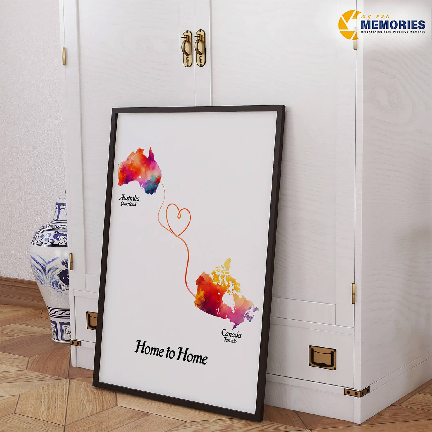 Custom Long Distance Map print