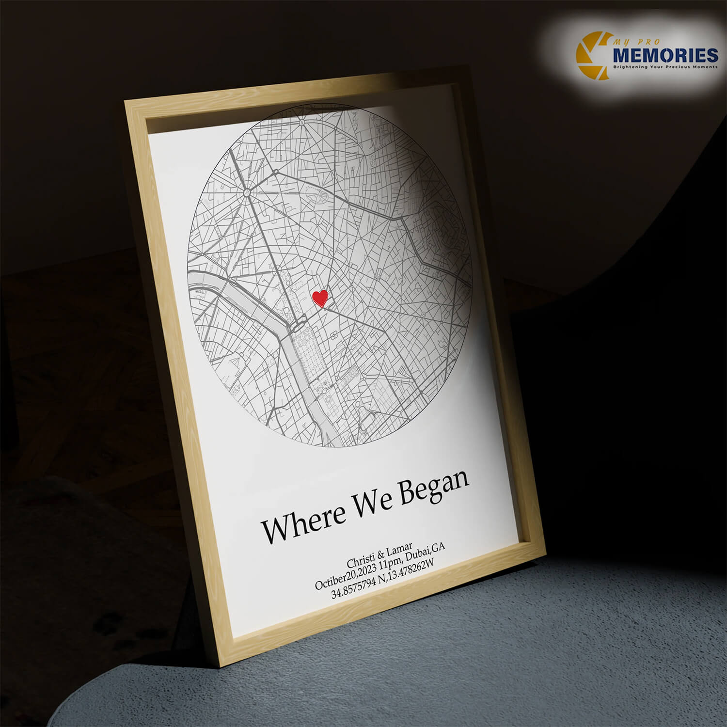 Heart Map Wall Art Poster