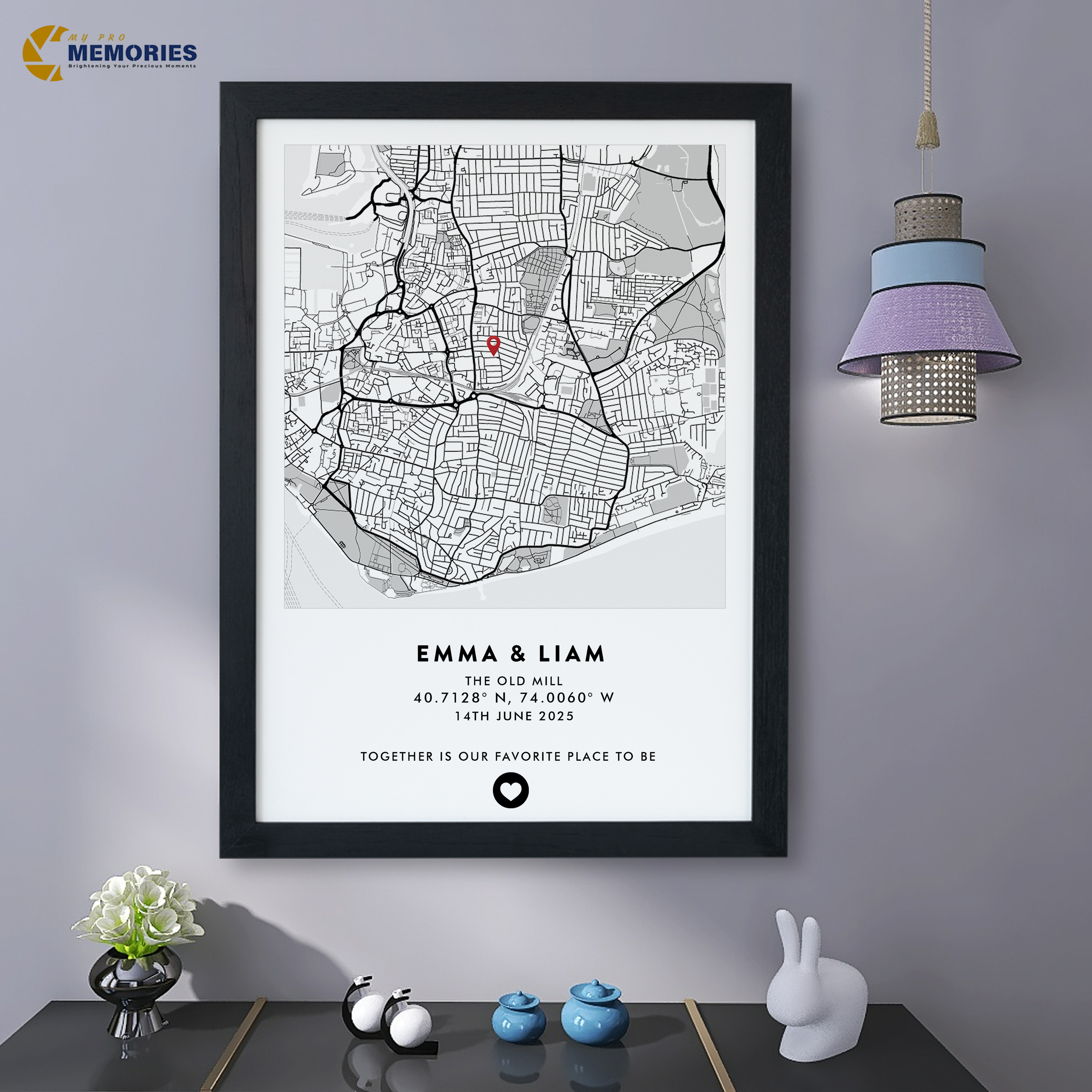 Multi shape customised map Prints, Custom Location Wall Art, Where We Began Poster