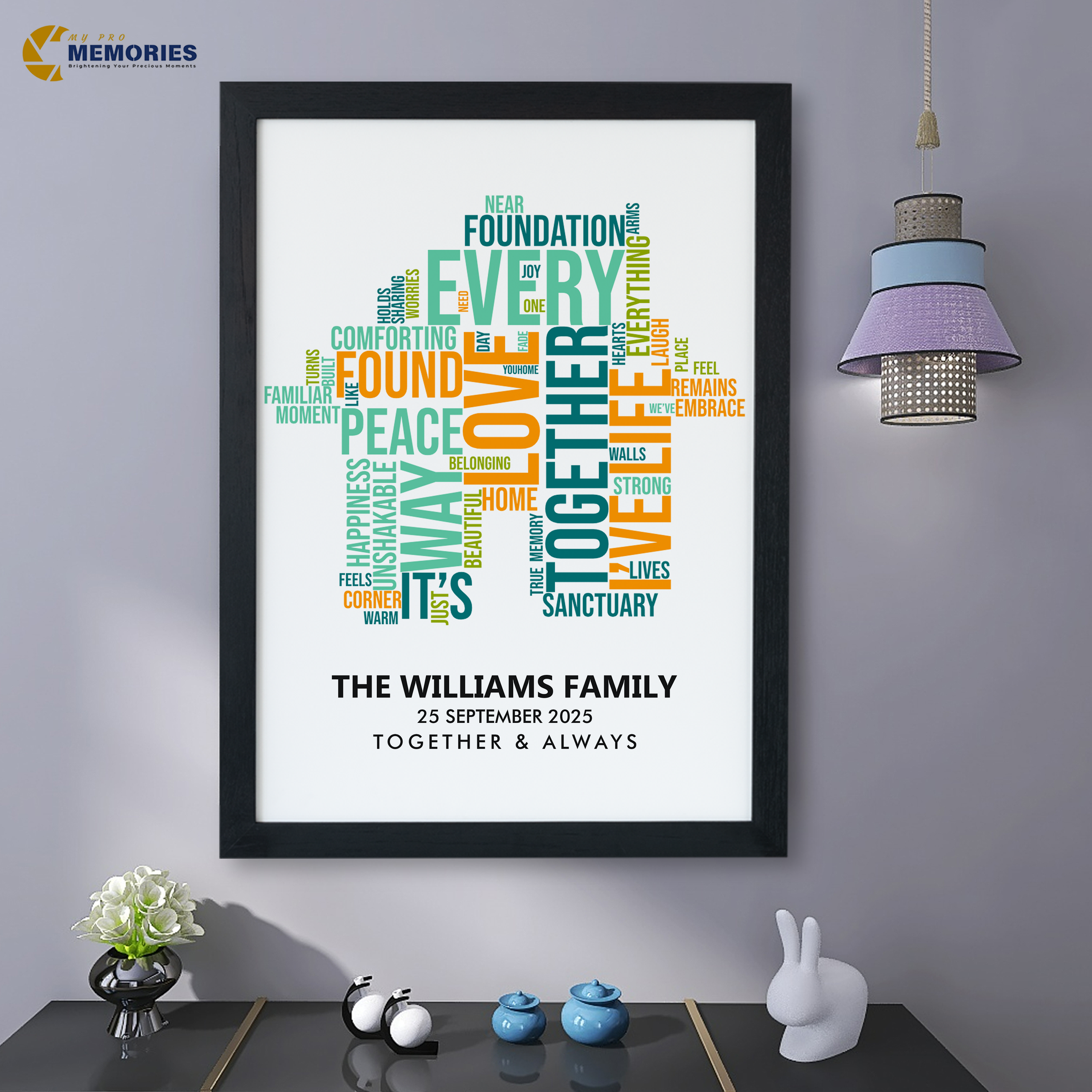 Home Word Cloud Print, Personalised New House Home Word Art Print