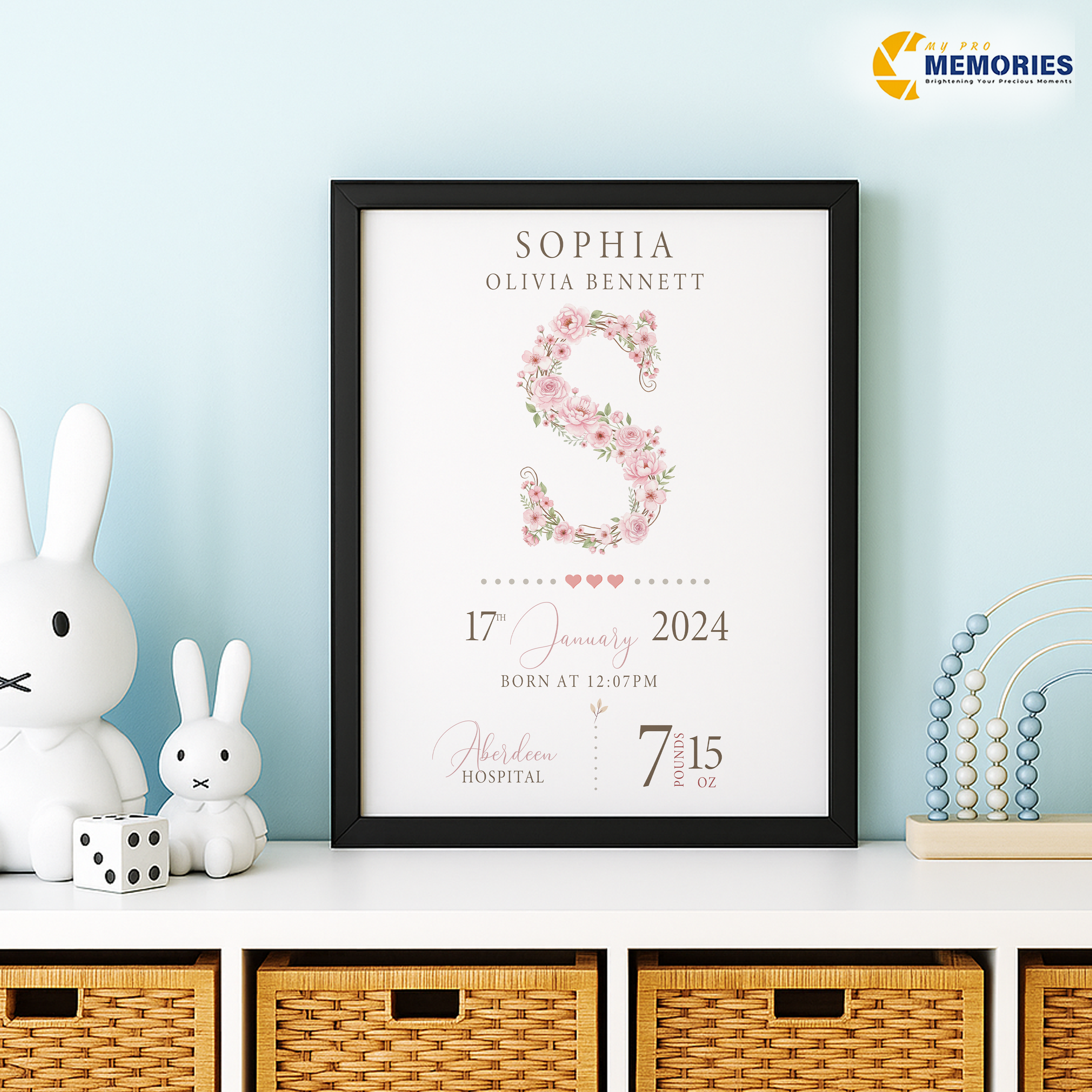 New Baby Gift, Baby Boy Gift, Personalised print for boys, Gift for Baby boy