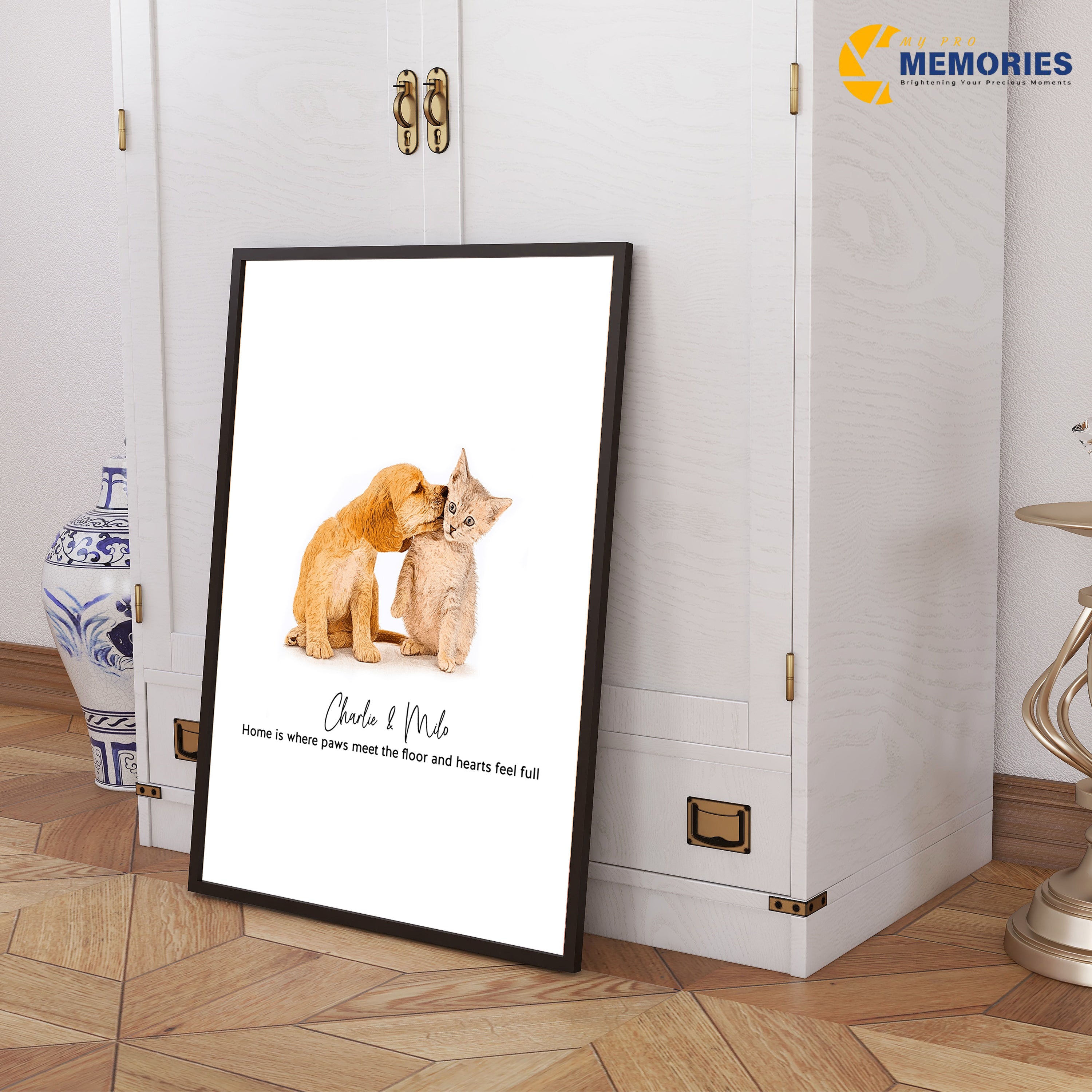 Multiple Pet Portrait, Custom 2 Pet Portrait, Pet Portrait from Photo, Custom Dog Art