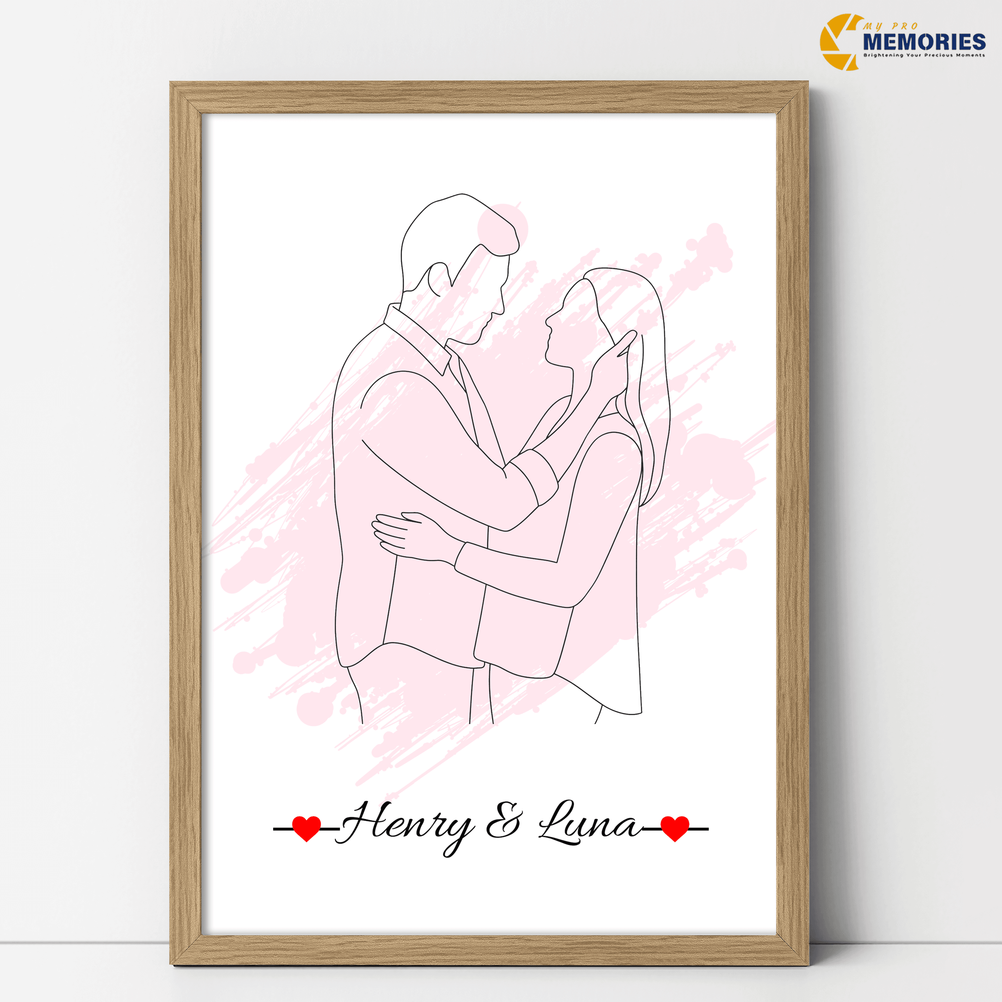 One Line Drawing , Custom Couple Portrait, Custom Family Gift