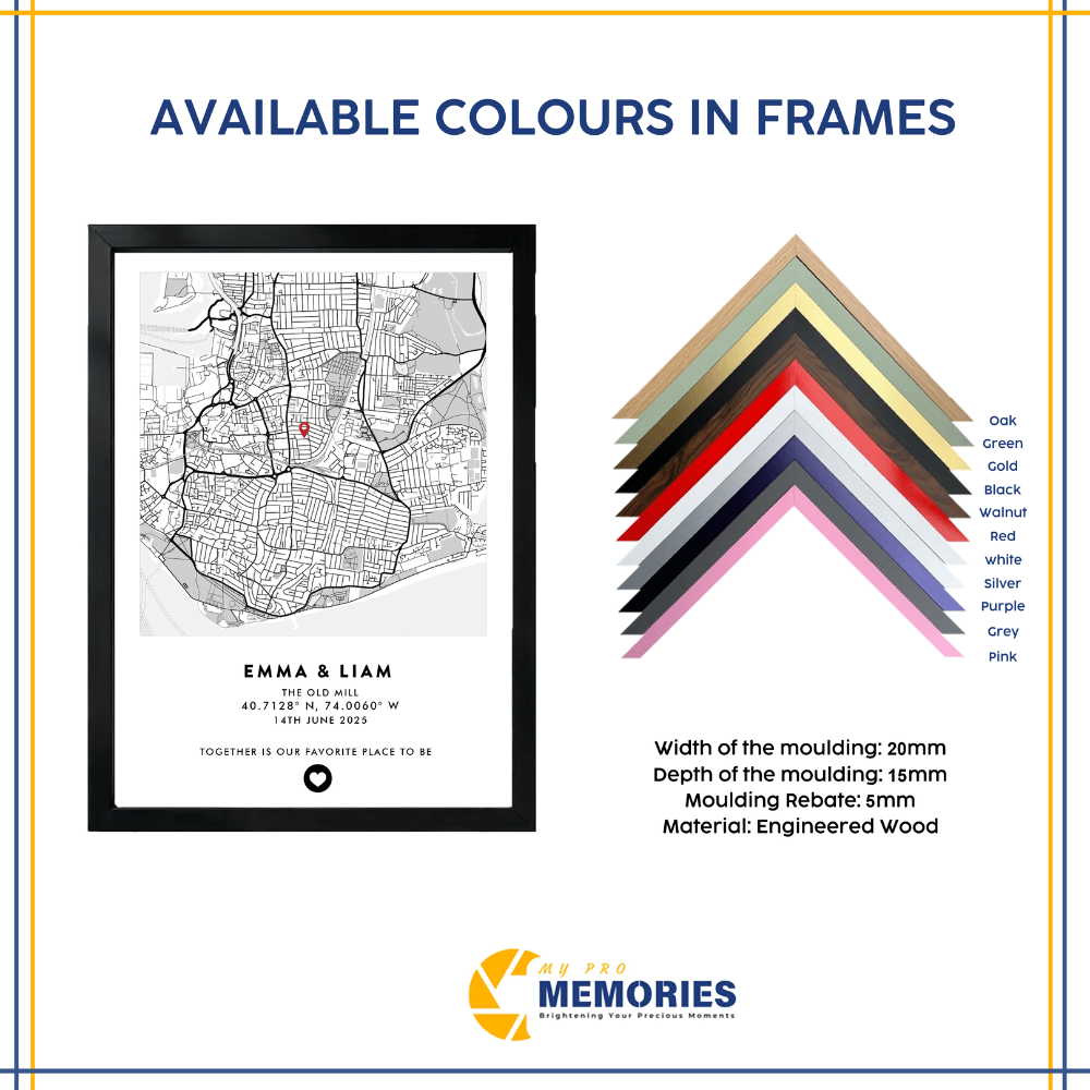 Multi shape customised map Prints, Custom Location Wall Art, Where We Began Poster