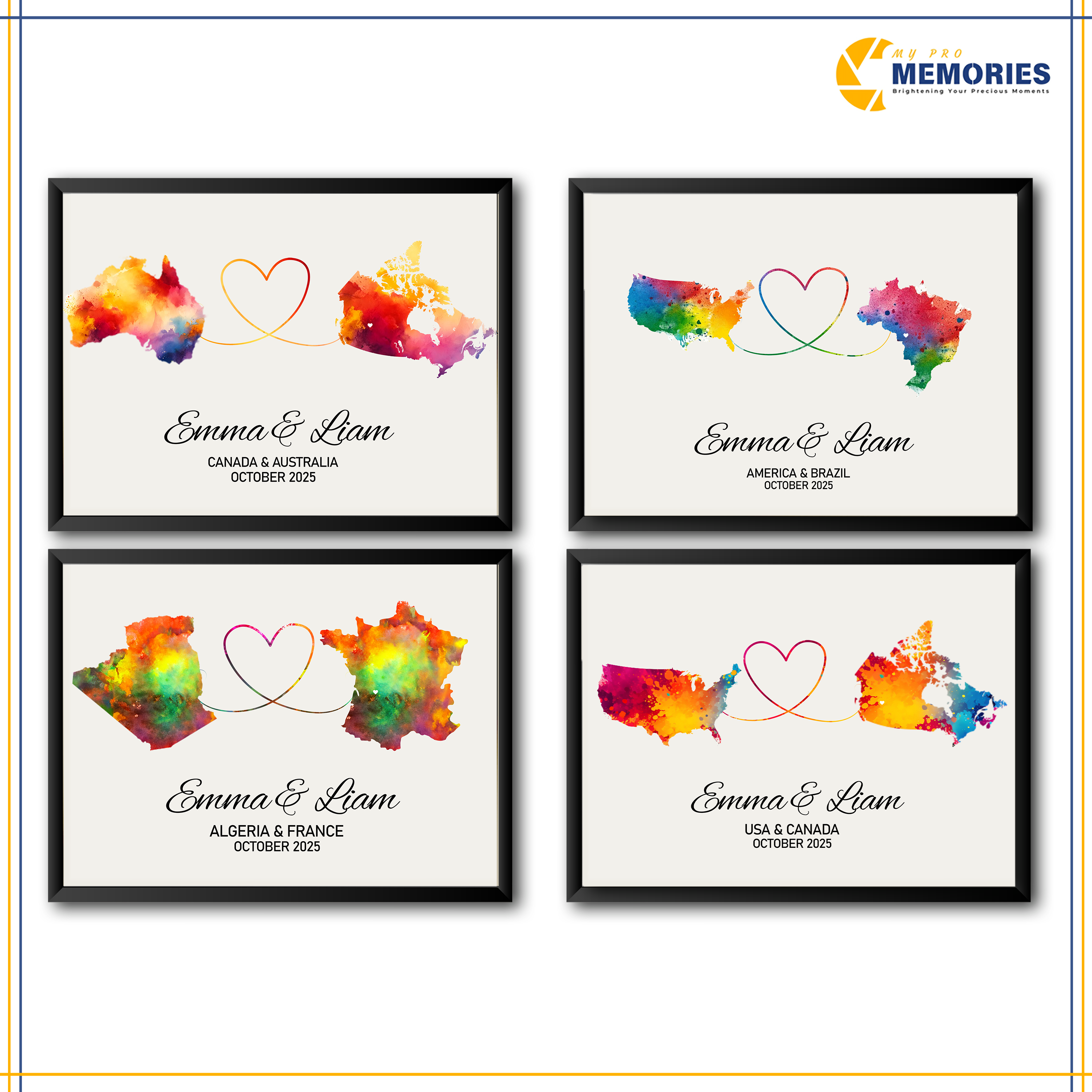 Personalised Map Print with linked locations, Custom Travel Adventures Map Print