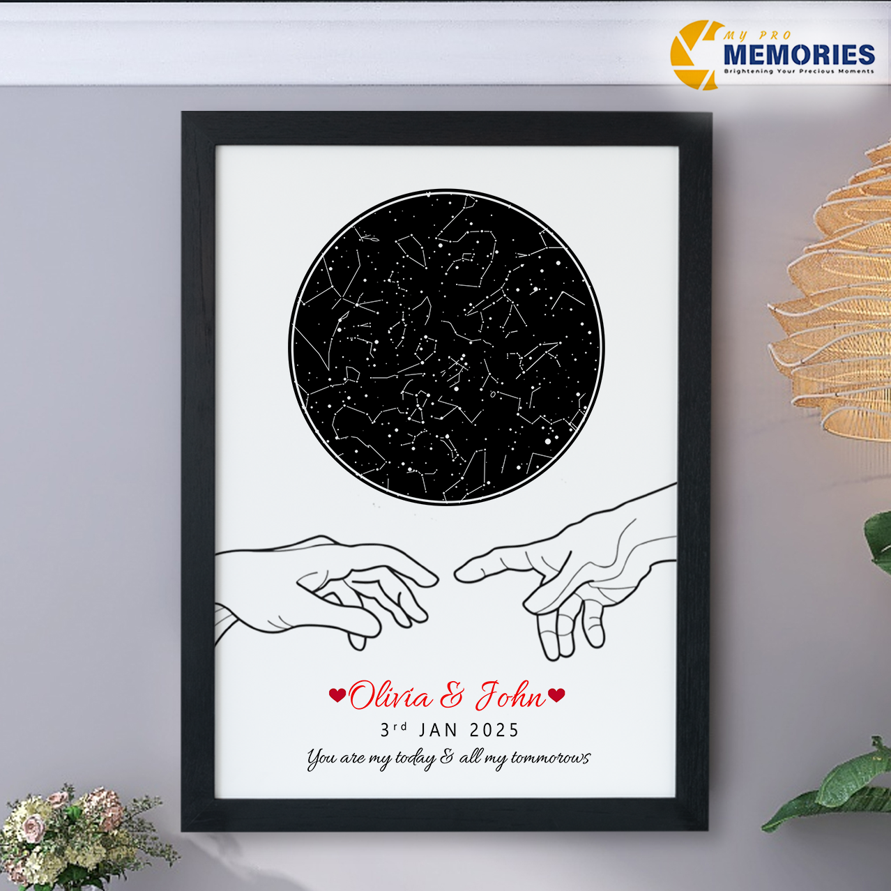 Constellation map print personalized for birthdays or milestones.